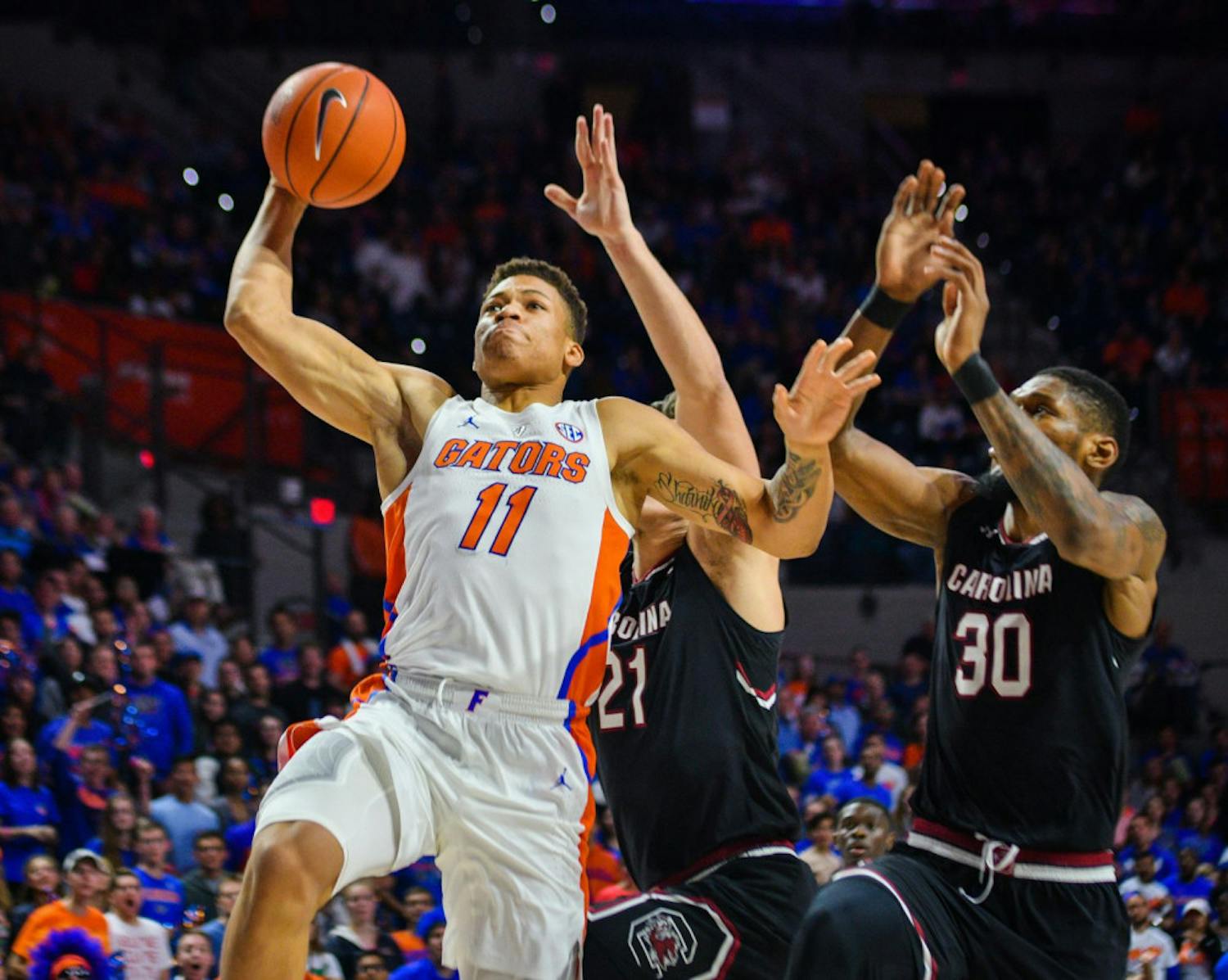 Florida missed&nbsp;eight shots in the final seven minutes of its 69-71 loss to South Carolina, including a missed jumper and layup from freshman guard Keyontae Johnson.