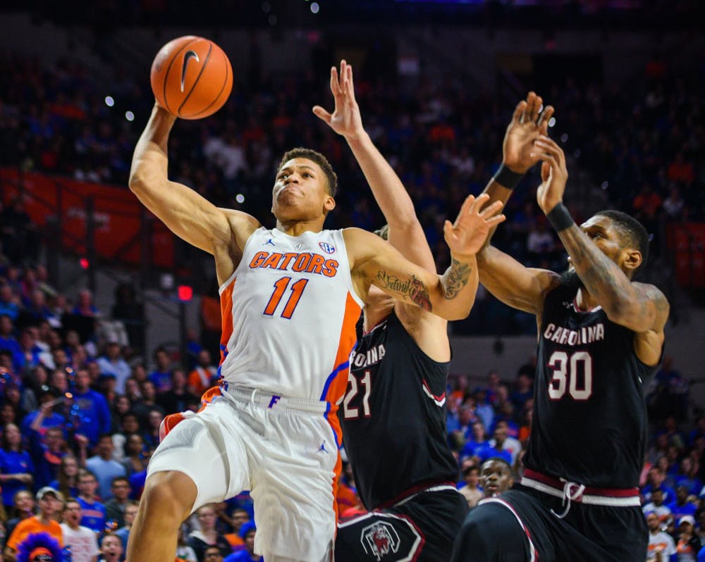<p>Florida missed&nbsp;<span id="docs-internal-guid-a50946c9-7fff-55aa-4deb-4dbceff1cdee"><span>eight shots in the final seven minutes of its 69-71 loss to South Carolina, including a missed jumper and layup from freshman guard Keyontae Johnson.</span></span></p>