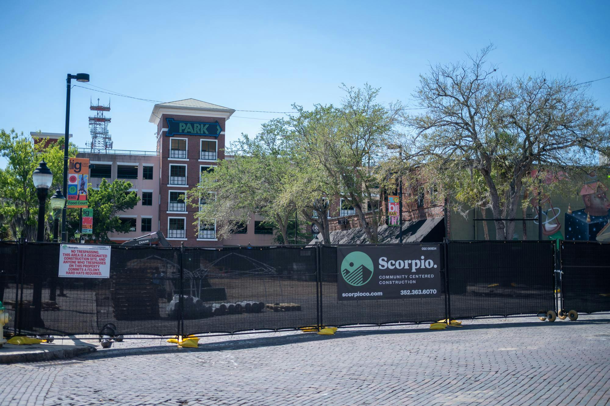 Construction on the south block of SW 1st Avenue in Gainesville, Fla., Friday, April 17, 2026.