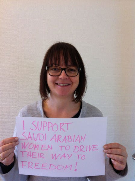 "I support Saudi Arabian women..." by Susanne Koch, used under CC BY-NC-SA 2.0