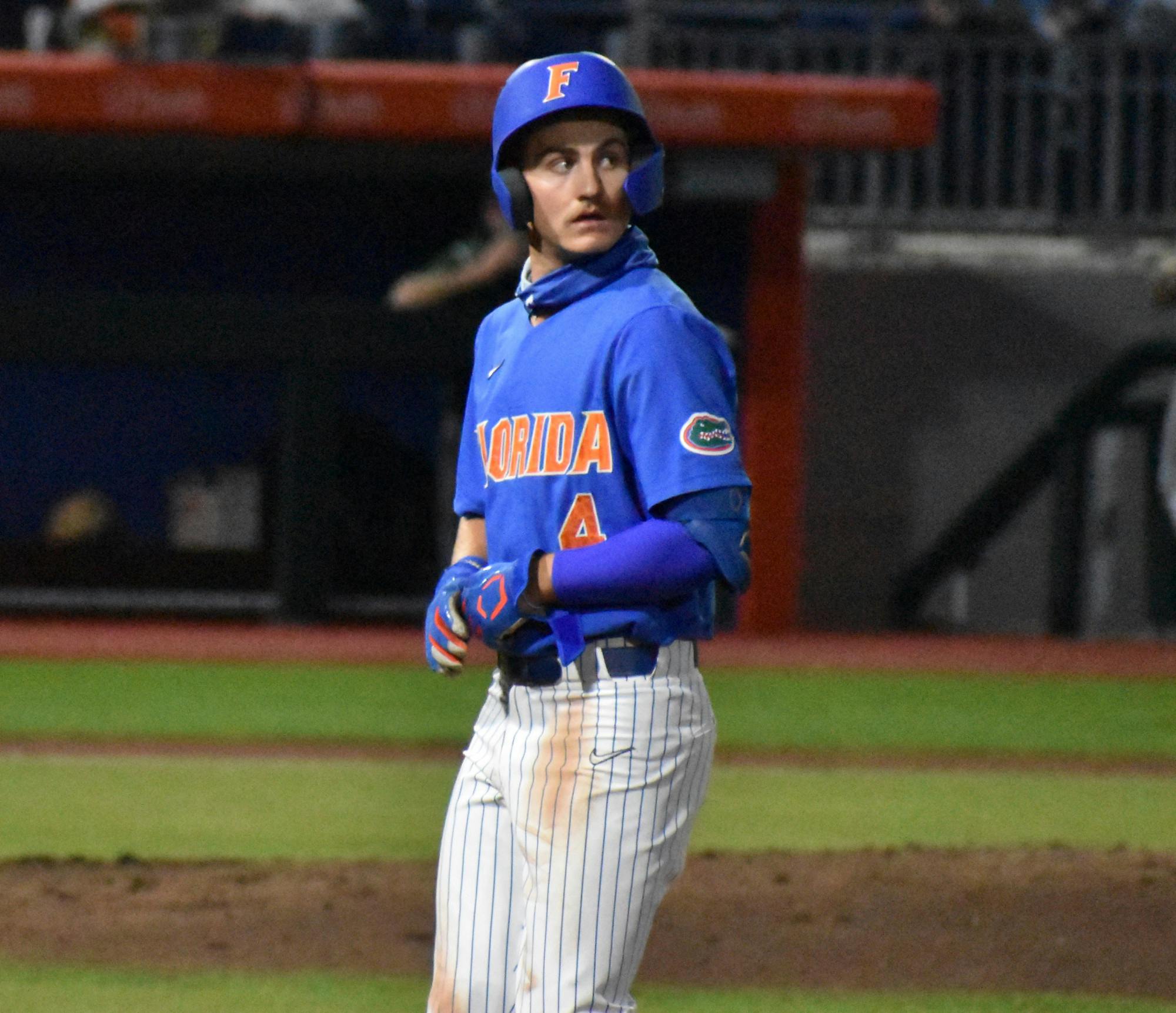 Fabian’s solo shot — his team-leading eighth home run this season — added an insurance run to give the Gators a 7-3 advantage. Photo from UF-Jacksonville March 13.