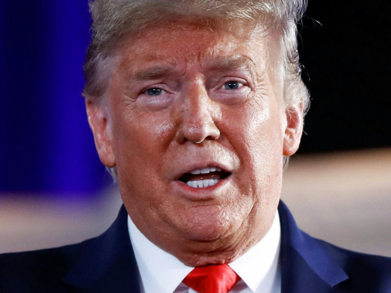 President Donald Trump takes part in a FOX News Channel Town Hall, co-moderated by FNC's chief political anchor Bret Baier of Special Report and The Story anchor Martha MacCallum, in Scranton, Pa., Thursday, March 5, 2020. (AP Photo/Matt Rourke)