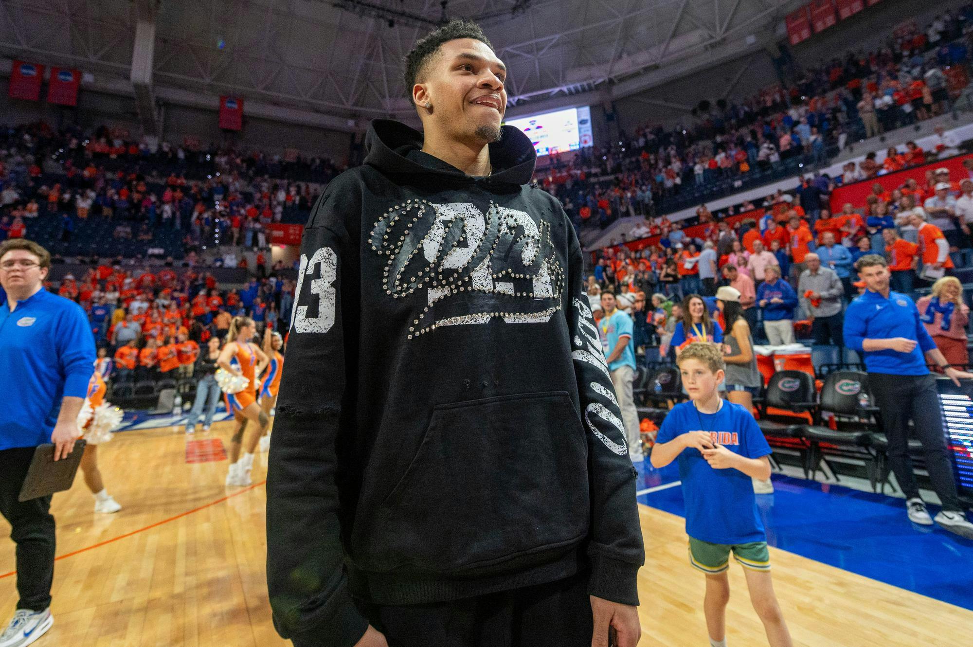Former Florida Gator Will Richard returns to the O’Dome after an NCAA college basketball game against Kentucky, Saturday, Feb. 14, 2026 at Exactech Arena in Gainesville, Fla.