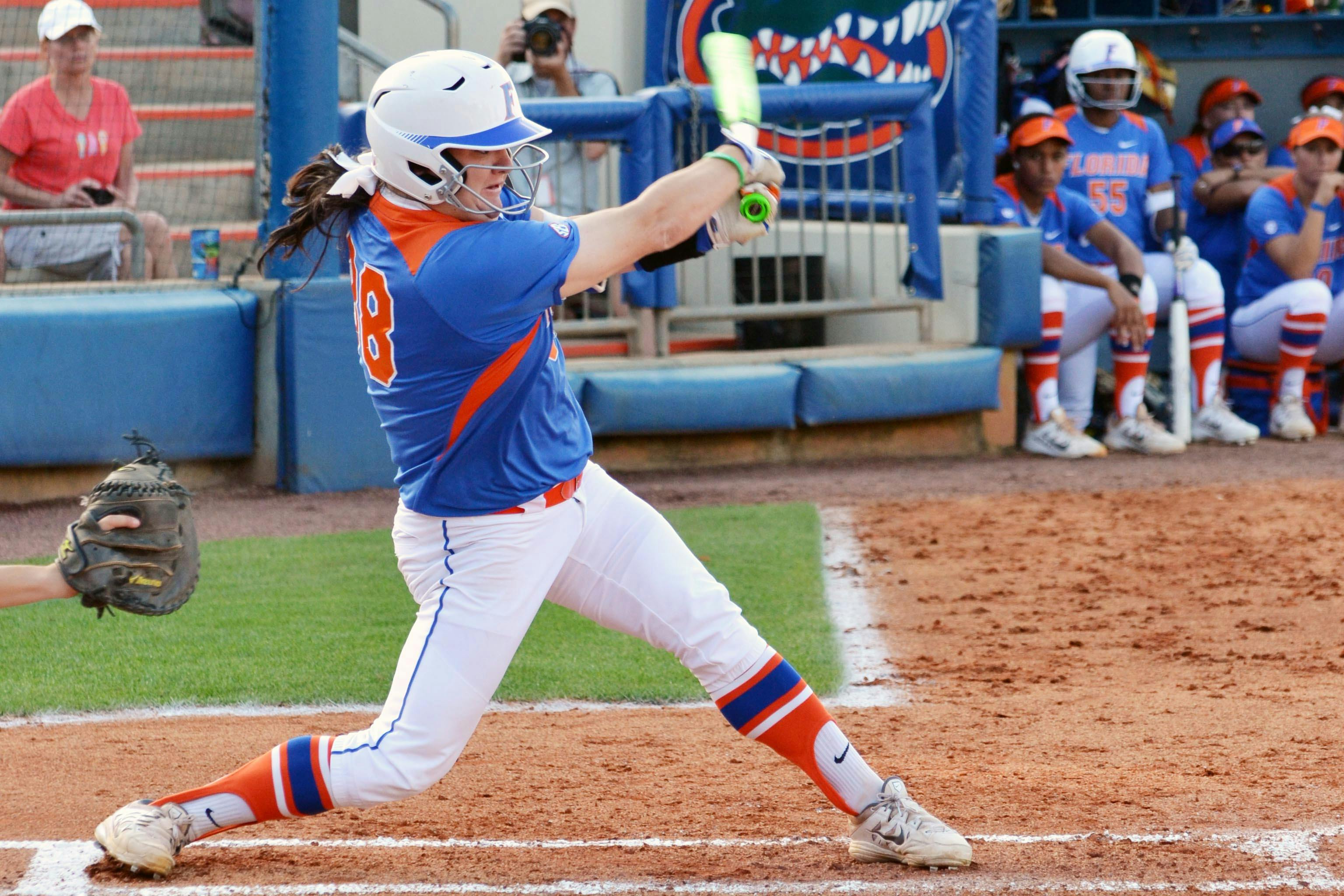 Bailey Castro bats during UF's win against UNF on April 1 at Katie Seashole Pressly Stadium.