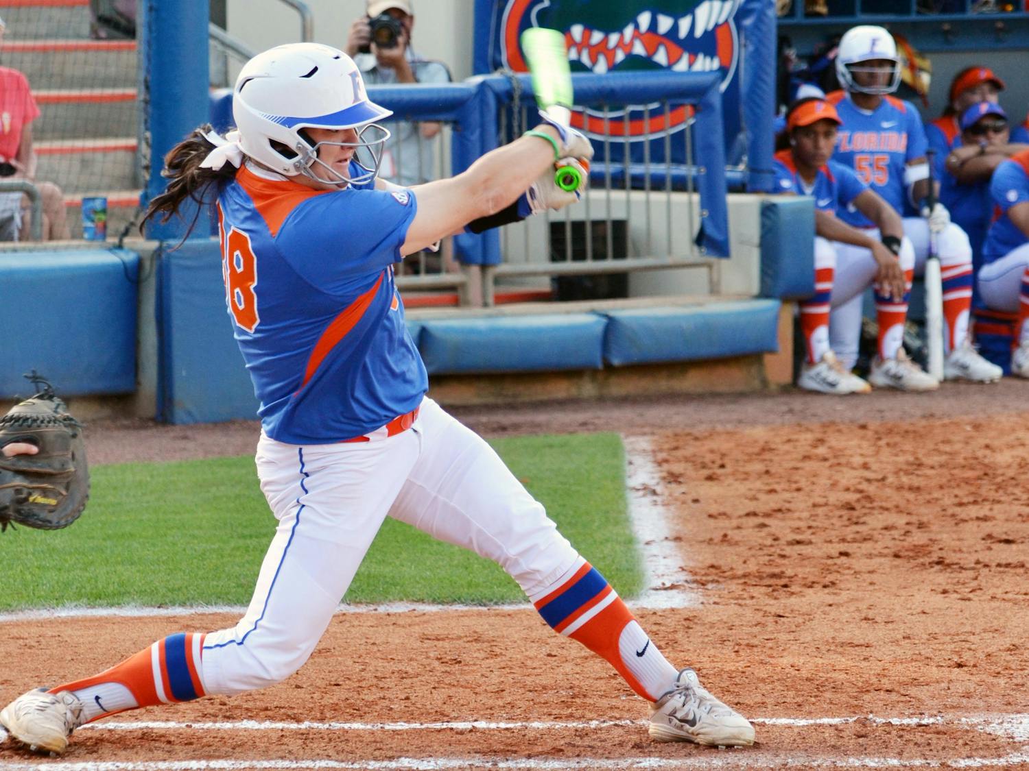 Bailey Castro bats during UF's win against UNF on April 1 at Katie Seashole Pressly Stadium.