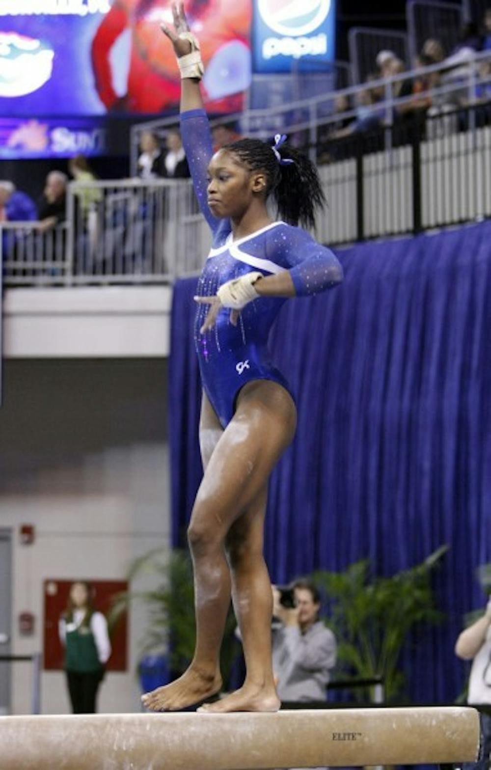 <p>Florida junior Ashanée Dickerson fell on beam for the first time in her collegiate career last season against Arkansas, registering a disappointing 9.275.</p>