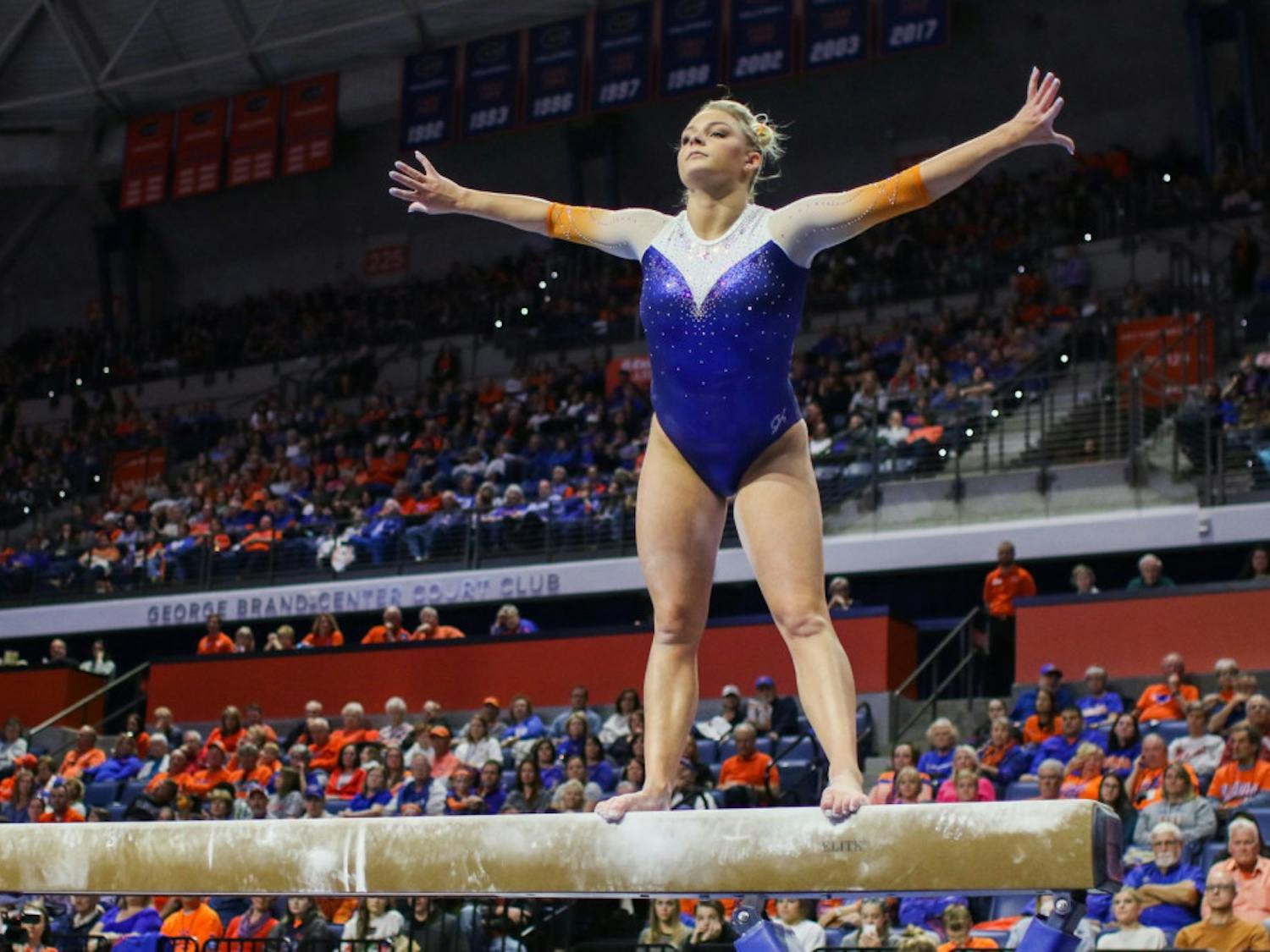 Florida gymnast Alyssa Baumann has two 9.9s against Auburn, including a 9.925 on her floor routine.