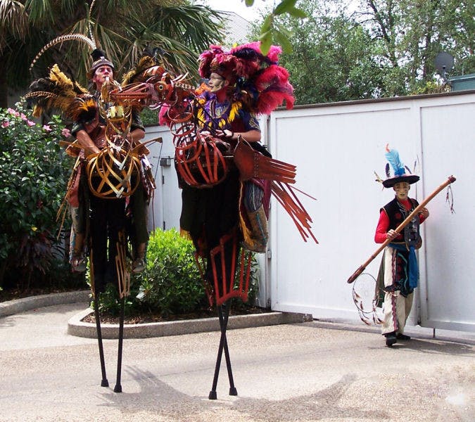 The Cirikli Stilt Birds performance at Jest Fest! shares the story of a shepherd’s journey to find his bird a mate.