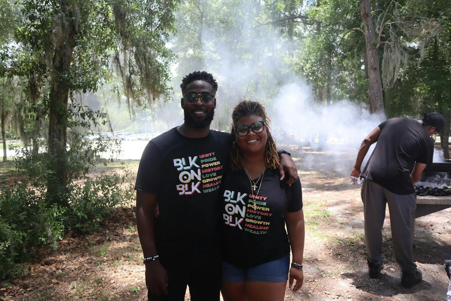 Ashlei and Malcom Askew pose at Tha Cookout at Cynthia Moore Chestnut Park on Sunday, June 16, 2024.