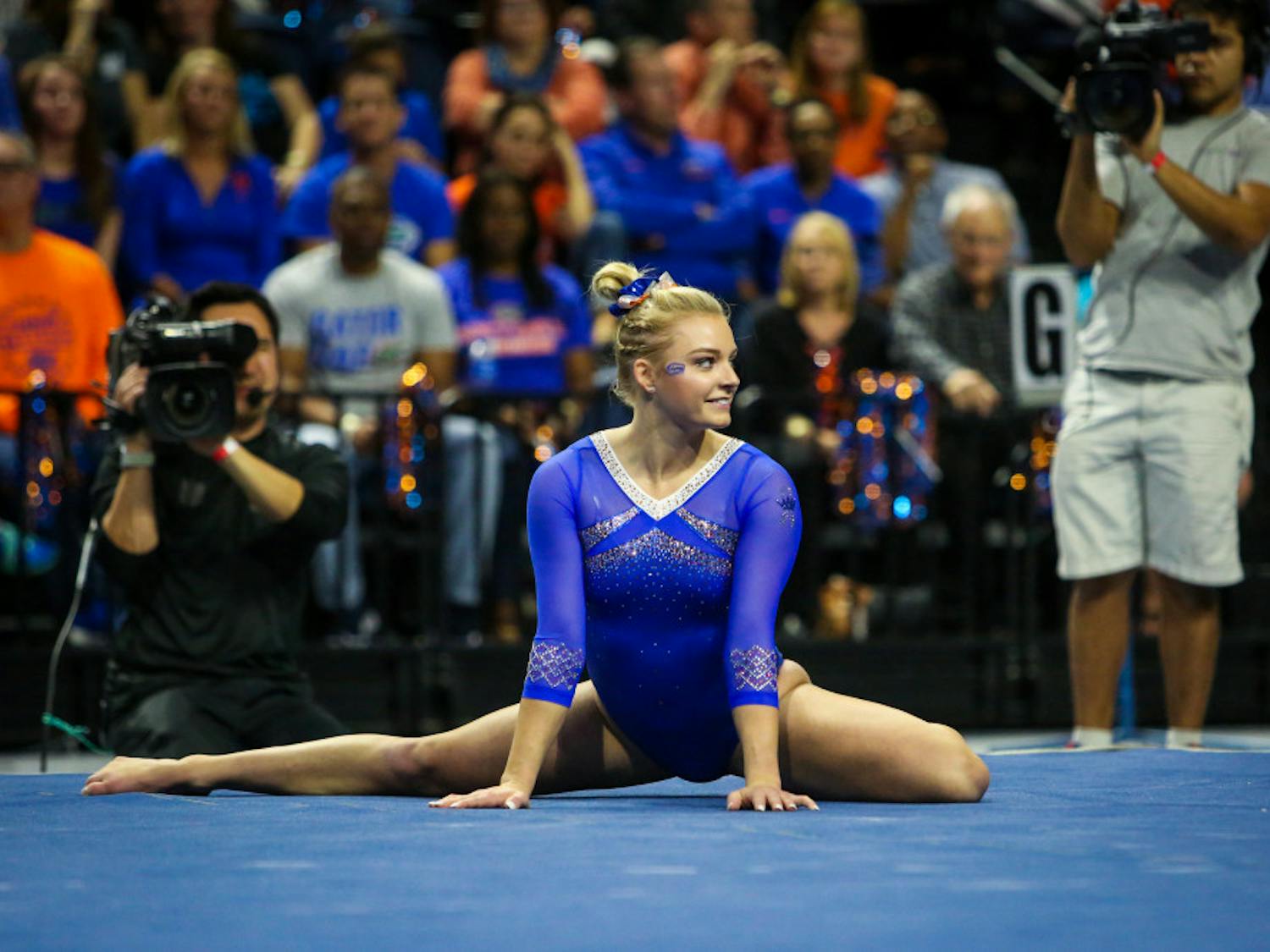 Freshman Alyssa Baumann posted the high score in beam for the second time in her career with a 9.90. 