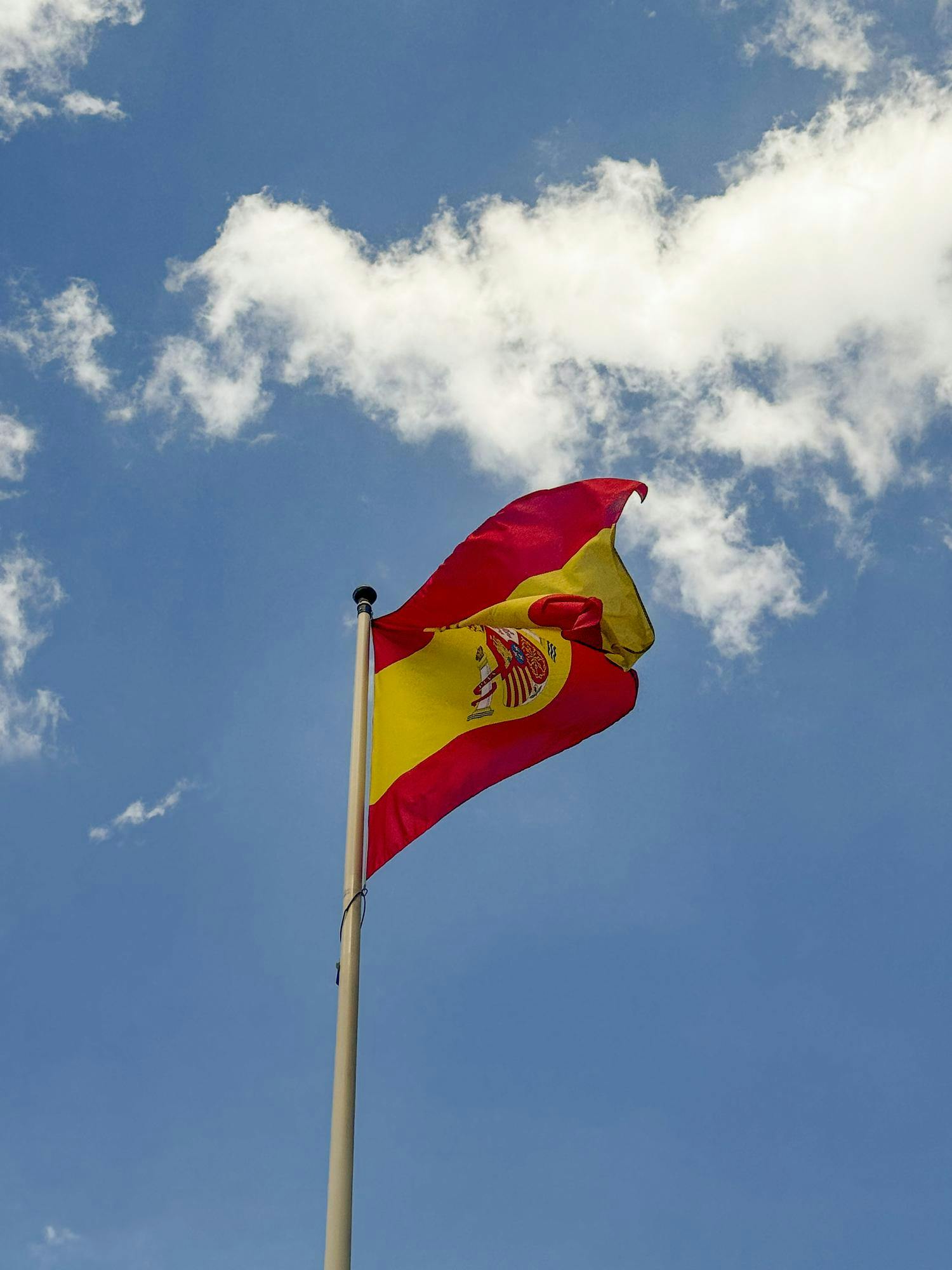 A Spanish flag flies outside the Museo Reina Sofia, Friday, June 5, 2026, in Madrid, Spain.