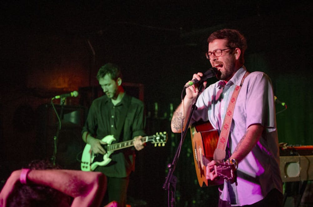<p>Lead vocalist Sean Bonnette and guitarist Preston Bryant, members of the band Andrew Jackson Jihad, perform at High Dive Bar &amp; Venue on Sunday night.</p>