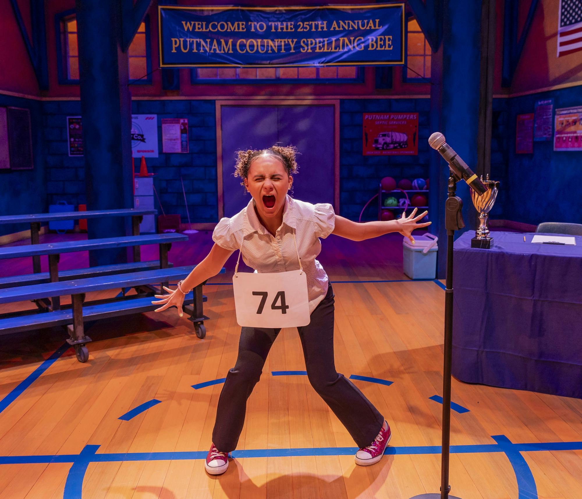 Anna Velazquez plays Logainne in The 25th Annual Putnam County Spelling Bee at the Hippodrome Theatre.