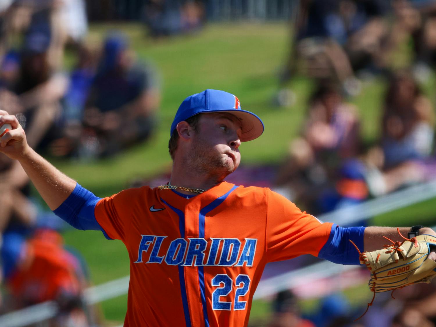 Sophomore right-handed pitcher Brandon Neely pitches in a 14-4 victory against the Miami Hurricanes Sunday, March 5, 2023. 