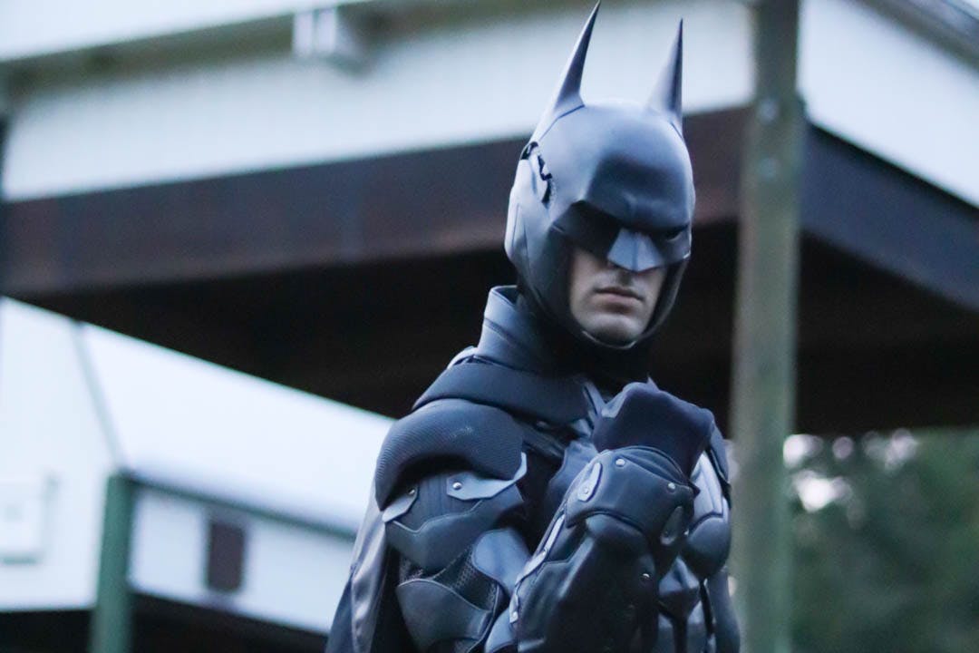 Joey Alfonso, 24, is seen at the UF Bat Houses in his bat suit on Monday, May 29, 2023. ﻿