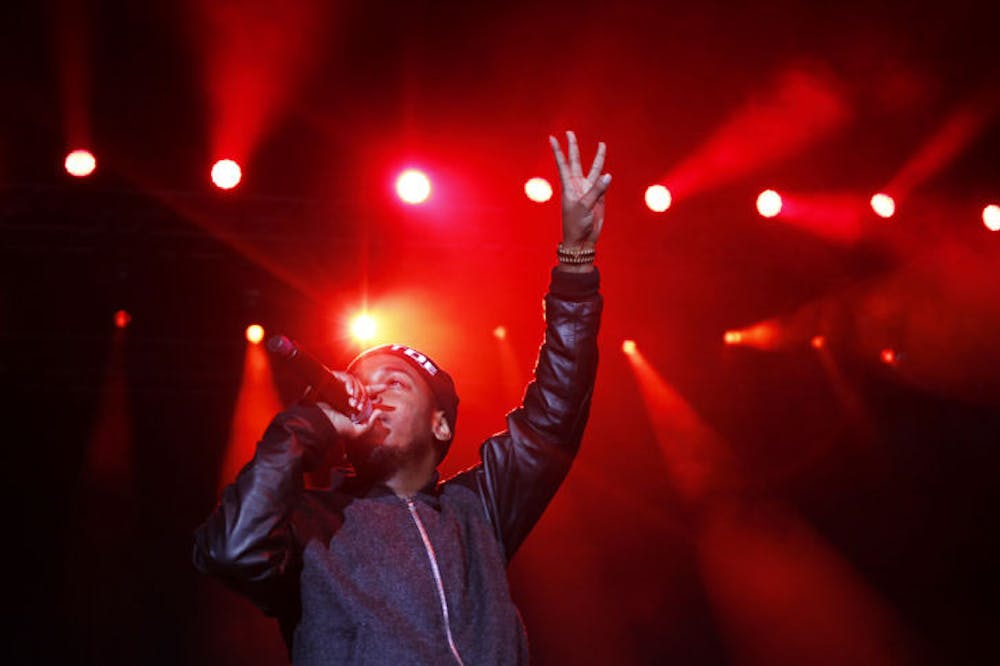 <p>Rapper Kendrick Lamar performed to an audience of about 10,000 at the Stephen C. O’Connell Center in 2013 as part of Black History Month. Melanie Fiona opened the show.</p>