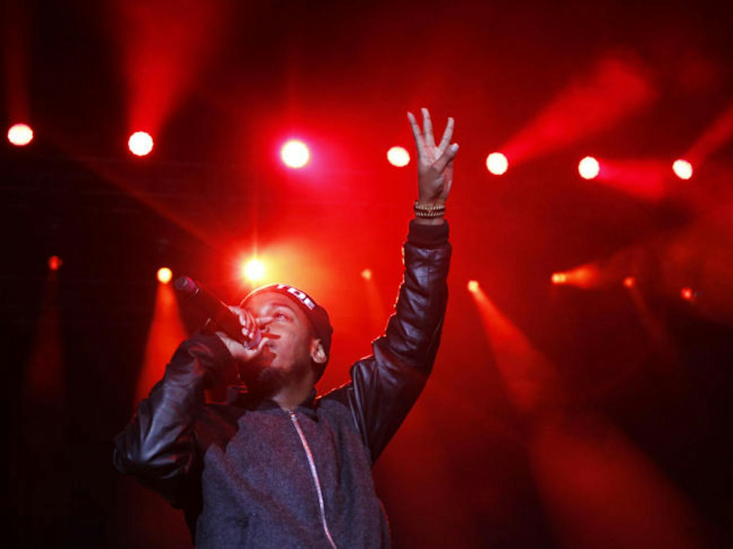 Rapper Kendrick Lamar performed to an audience of about 10,000 at the Stephen C. O’Connell Center in 2013 as part of Black History Month. Melanie Fiona opened the show.