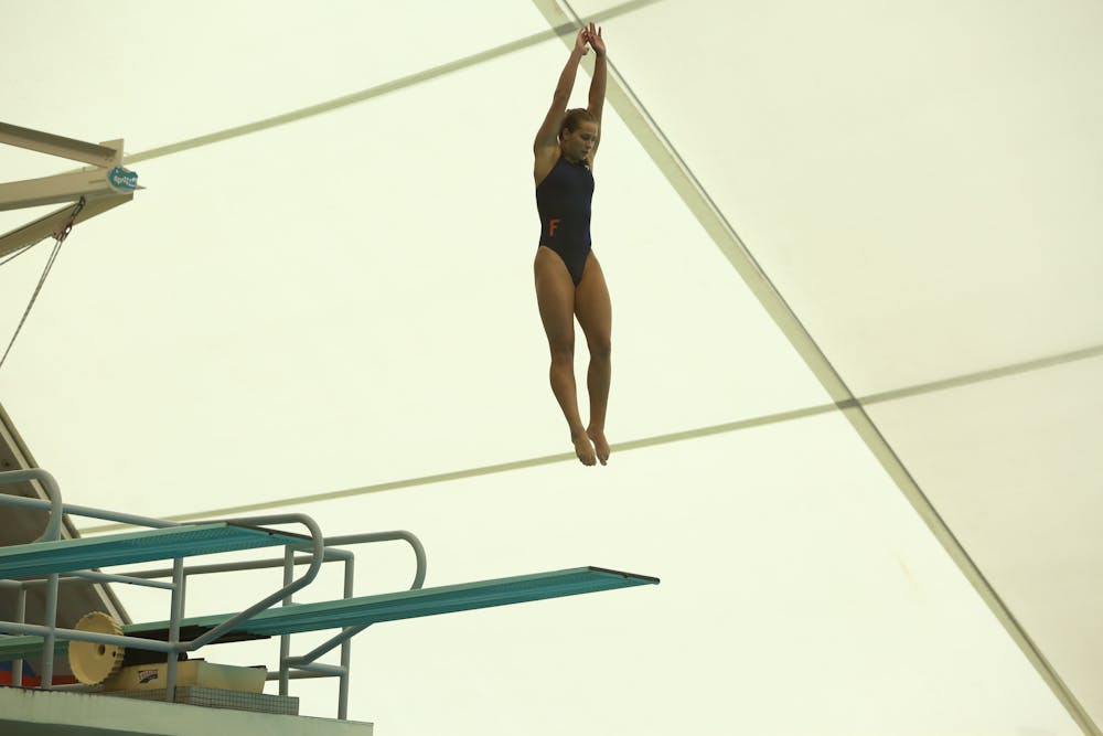 <p>Sophomore diver Brook Madden came two spots shy of qualifying for the NCAA Championships in the 1-meter dive. </p>