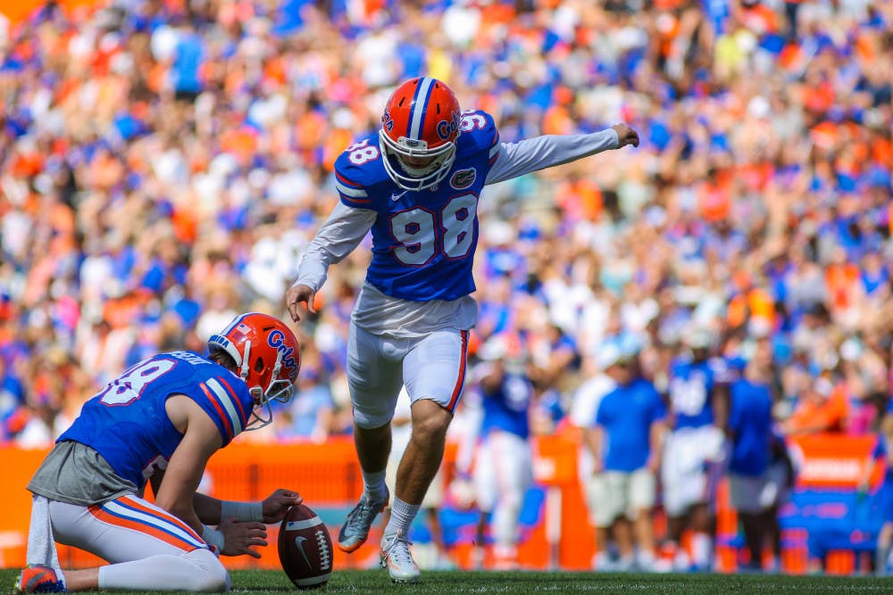 Redshirt senior Jorge Powell may be the favorite to take UF's place kicking responsibilities. 