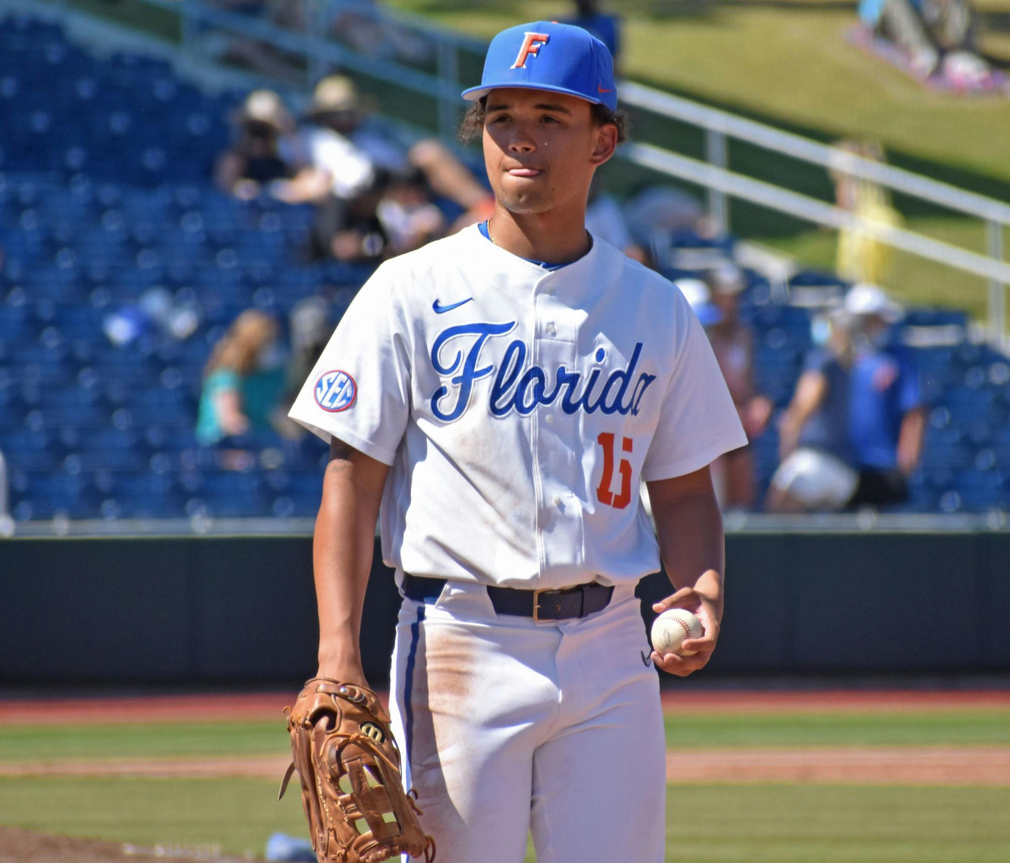 Butler doubled into the left-center gap before left fielder Sterlin Thompson drove an RBI-single into the same vicinity of the outfield. Photo from UF-Jacksonville game March 14.