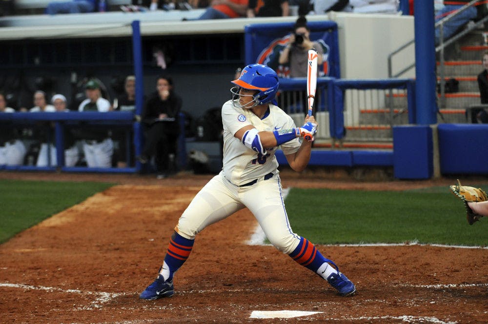 Amanda Lorenz bats during Florida's doubleheader sweep of Jacksonville on Feb. 17, 2016, at Katie Seashole Pressly Stadium.