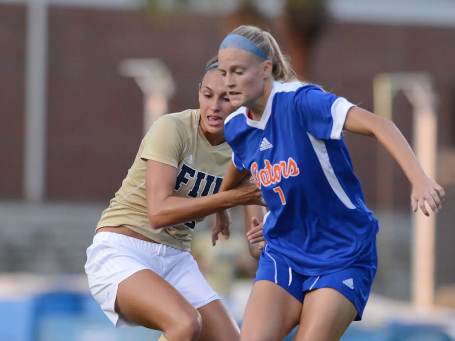 Florida center back Kat Williamson fights for the ball against FIU on Sept. 7. Williamson suffered a torn right meniscus during the game.