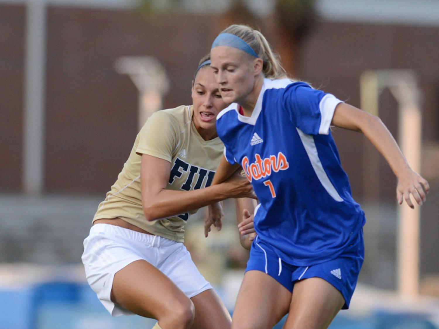 Florida center back Kat Williamson fights for the ball against FIU on Sept. 7. Williamson suffered a torn right meniscus during the game.
