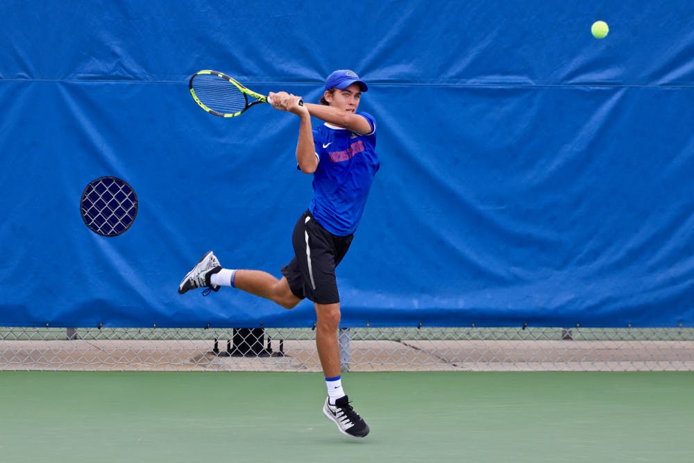 Sophomore Blaise Bicknell won a singles match against Georgia on Friday at the Southern Intercollegiate Championships.