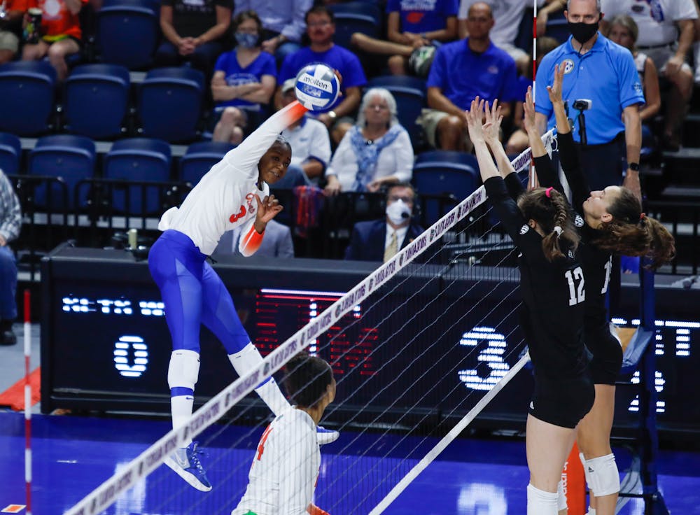 Florida outside hitter T'ara Ceasar competes during an Oct. 16 game against Texas A&M.
