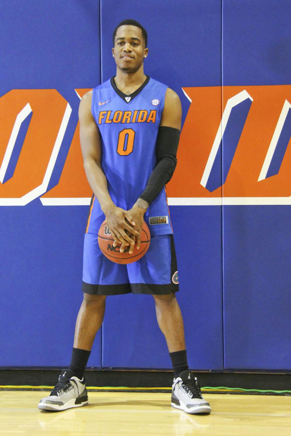 <p>Kasey Hill poses during UF men's basketball's 2014 team media day.</p>