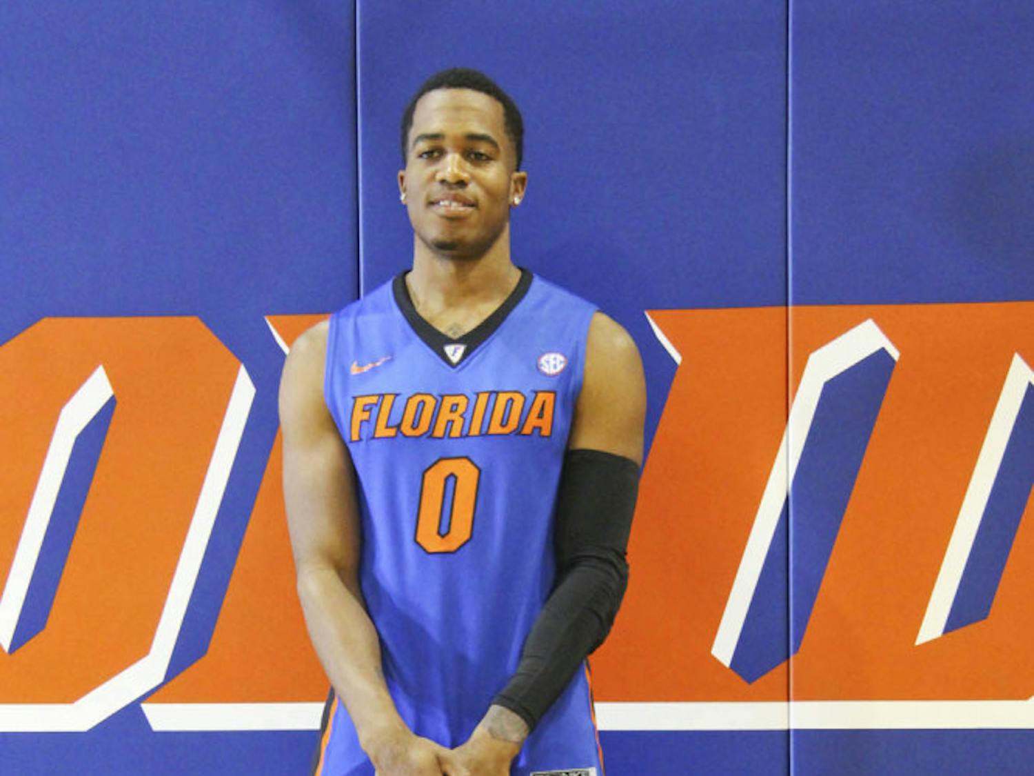 Kasey Hill poses during UF men's basketball's 2014 team media day.