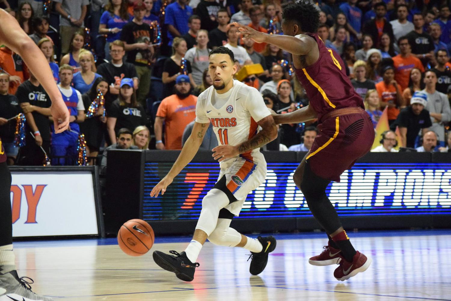 Florida guard Chris Chiozza recorded 16 points, four assists, four steals and no turnovers on Friday in UF's 75-60 win over Incarnate Word at the O'Connell Center.