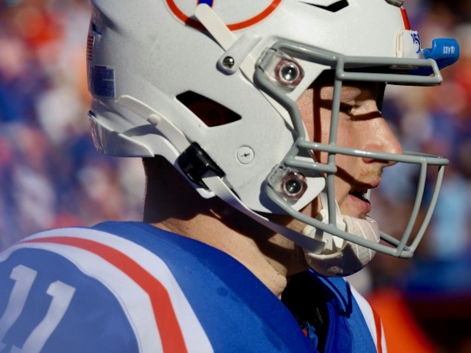 Quarterback Kyle Trask at last season's Homecoming game against Auburn. Trask is entering the 2020 campaign with a year of collegiate play under his belt and more confidence in his leadership position.