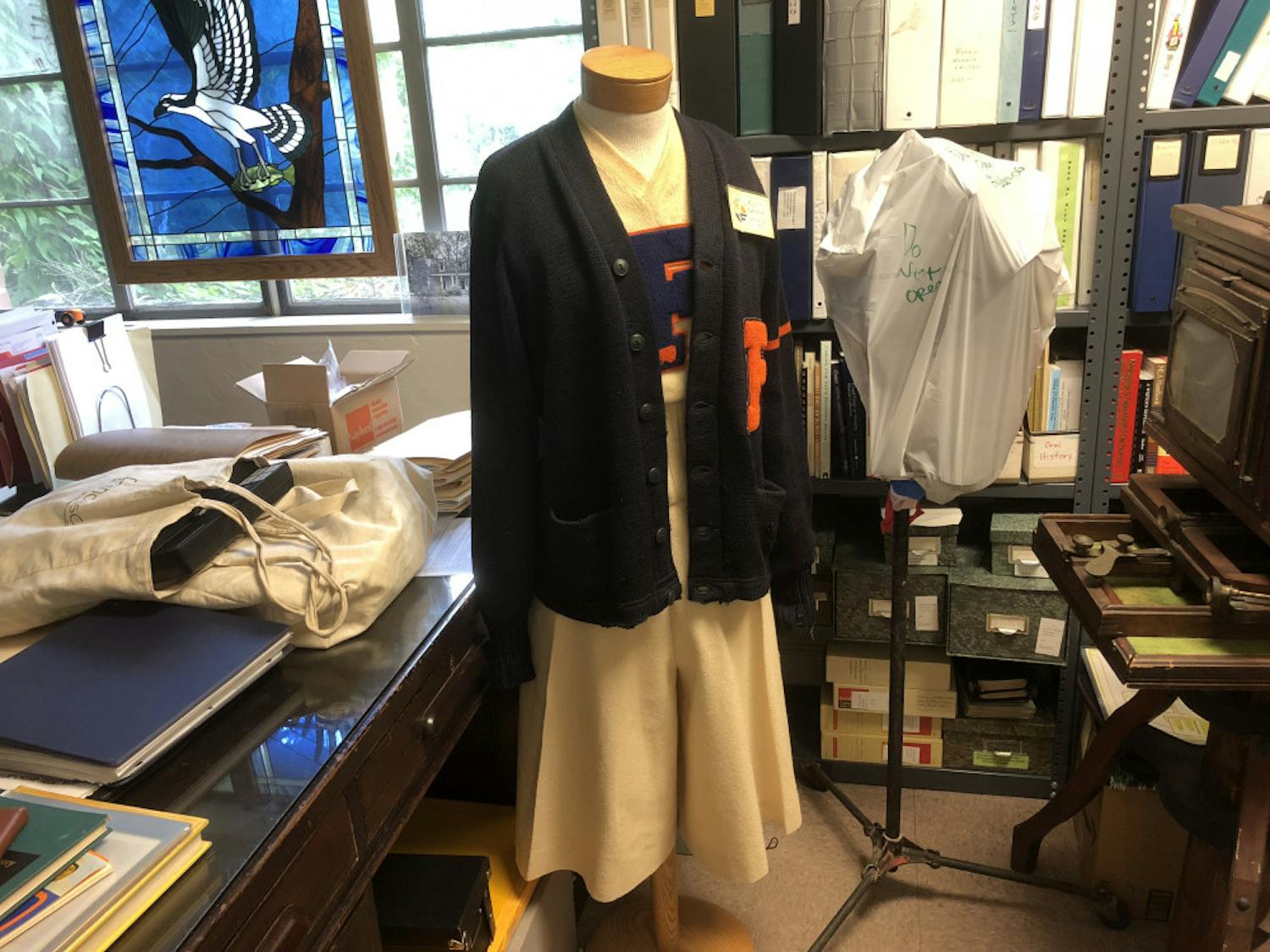 The University of Florida's first female cheerleader outfit from the 1930s before UF was a co-ed institution.