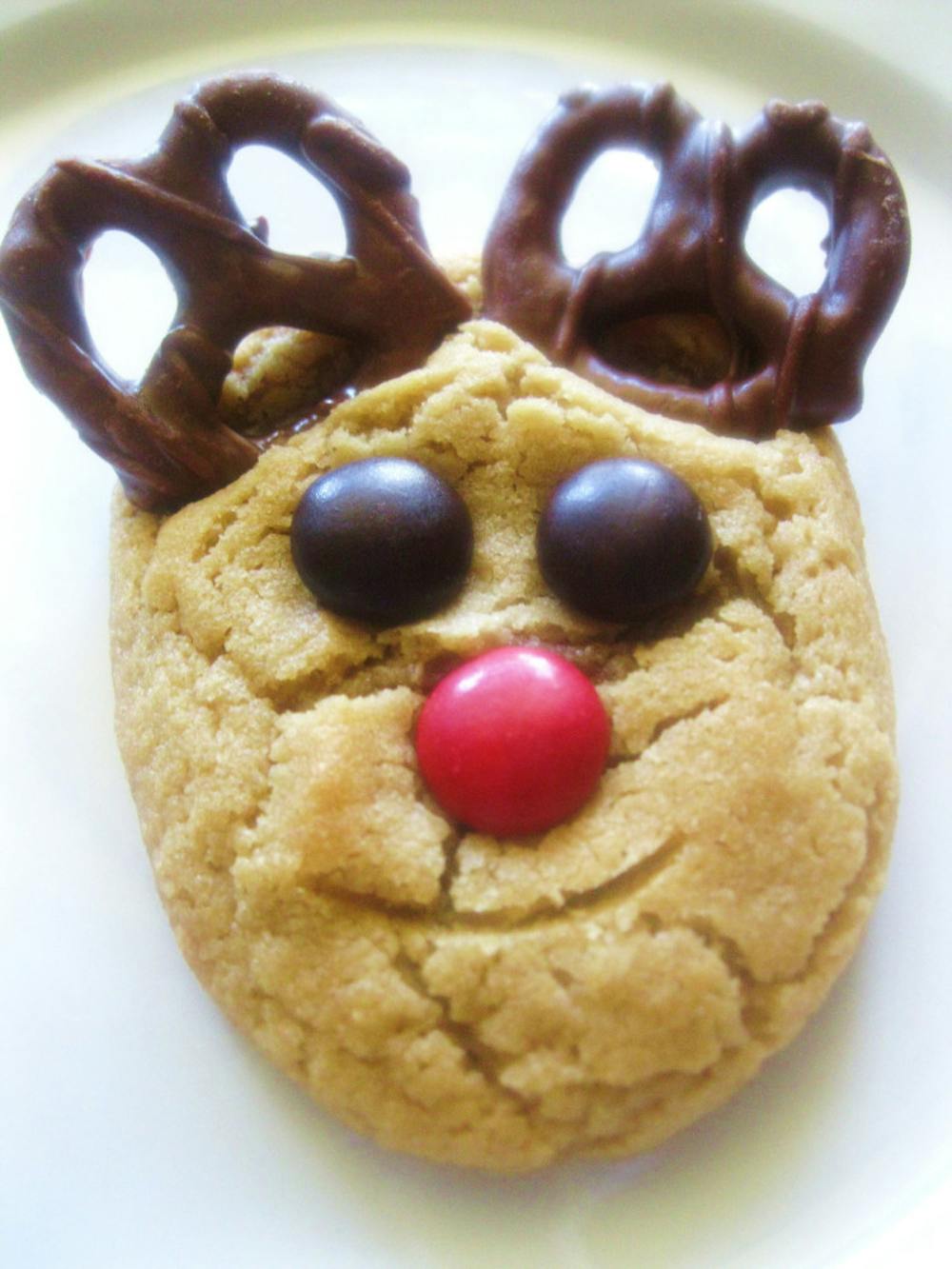 Reindeer peanut butter cookies are cute holiday treat