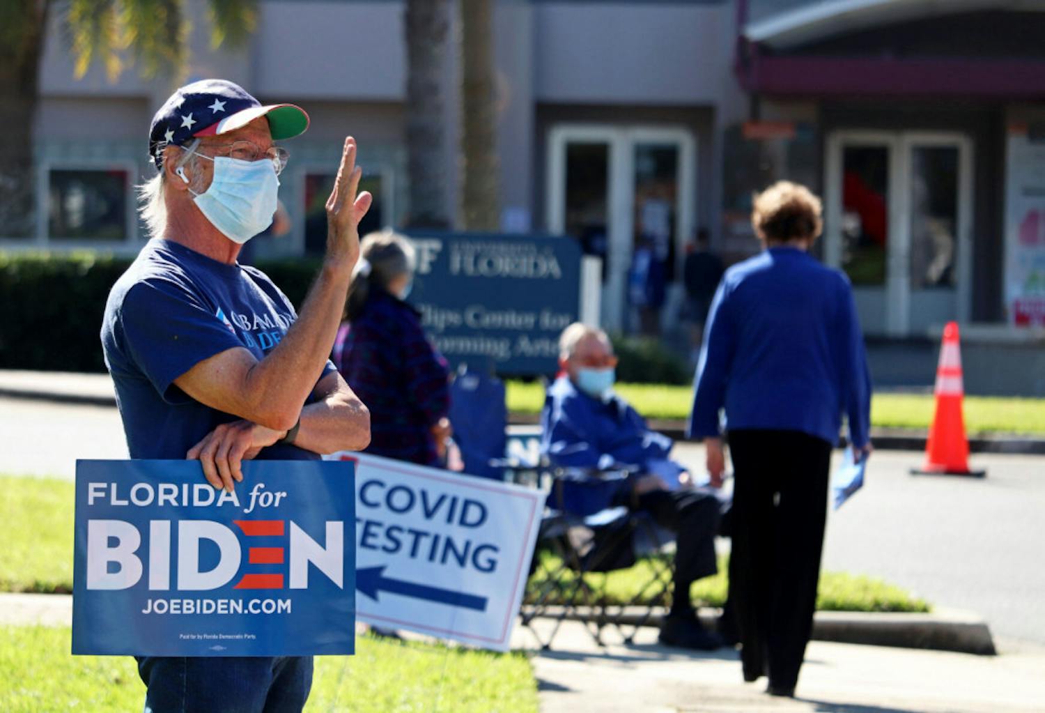 The Phillips Center for the Performing Arts had&nbsp;Election Day voting and drive-thru COVID testing&nbsp;on Tuesday, Nov. 3, 2020 in Gainesville, Fla.