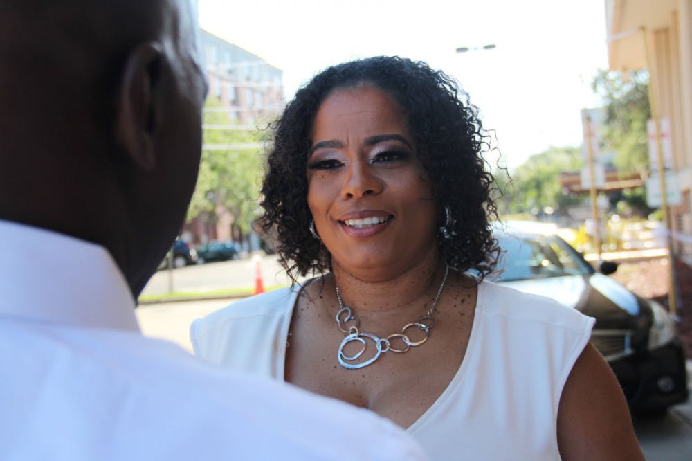 Melanee and Sylvester Carmickal, originally from Tampa, drove to Gainesville for the ceremony at the Clerk of Court’s office Wednesday evening. The two were supposed to get Married May 1 at the Grand Plaza Hotel in St. Pete. They were going to honeymoon in Jamaica.