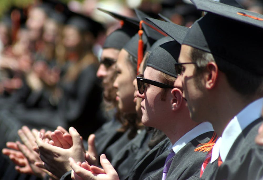<p>Despite an increase in enrollment, the percentage of students finishing their college degrees within four years has remained about the same, according to a report by Complete College America.</p>