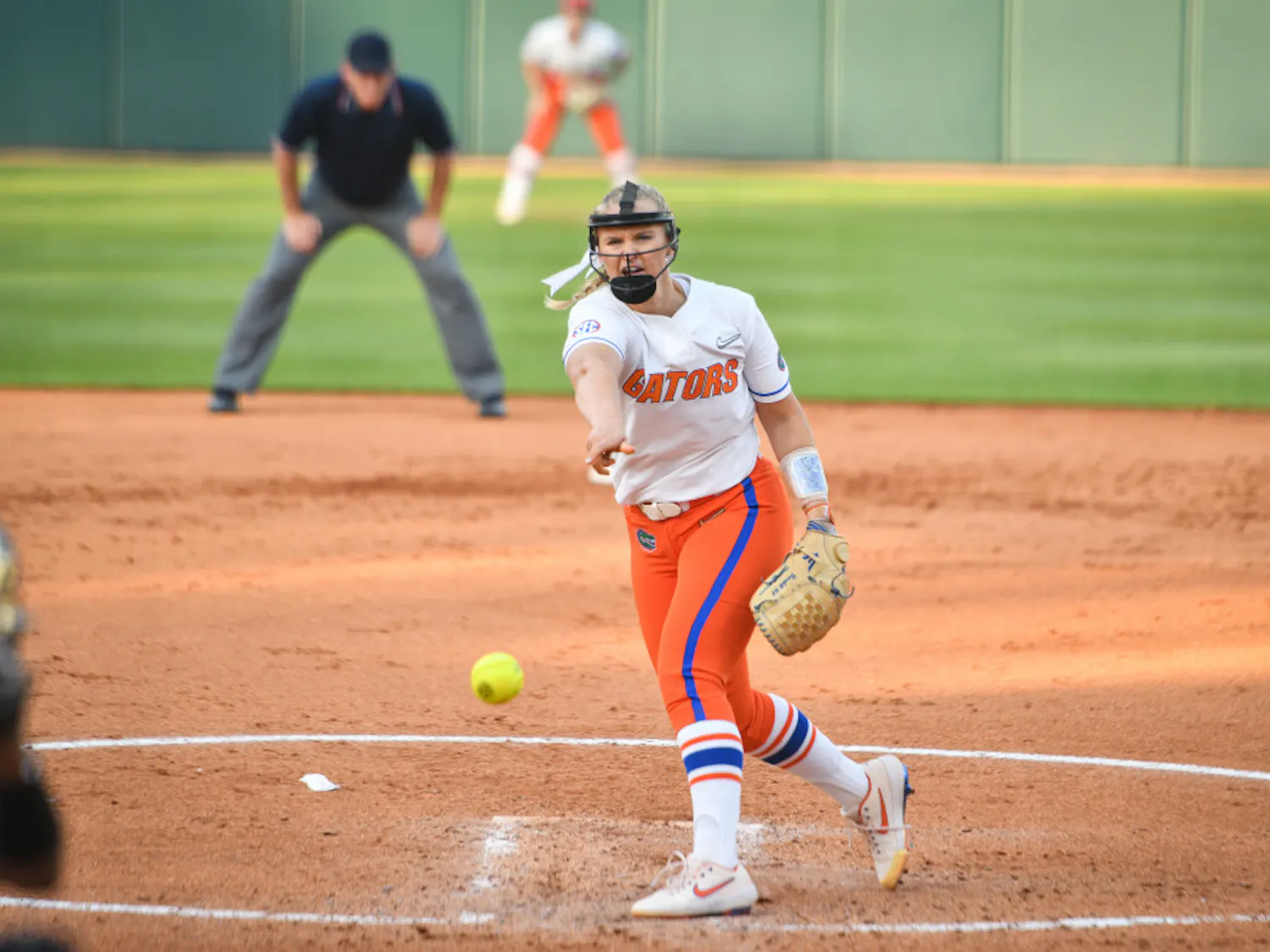 Kelly Barnhill broke UF's all-time strikeout record in a 7-0 win over Auburn.