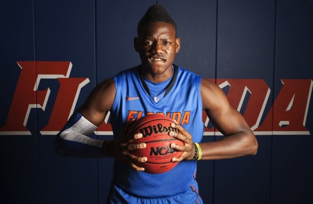 <p><span>Junior Will Yeguete poses during UF’s media day on Oct. 10. Yeguete added muscle during the offseason to prepare for time at center.&nbsp;</span></p>
<div><span><br /></span></div>