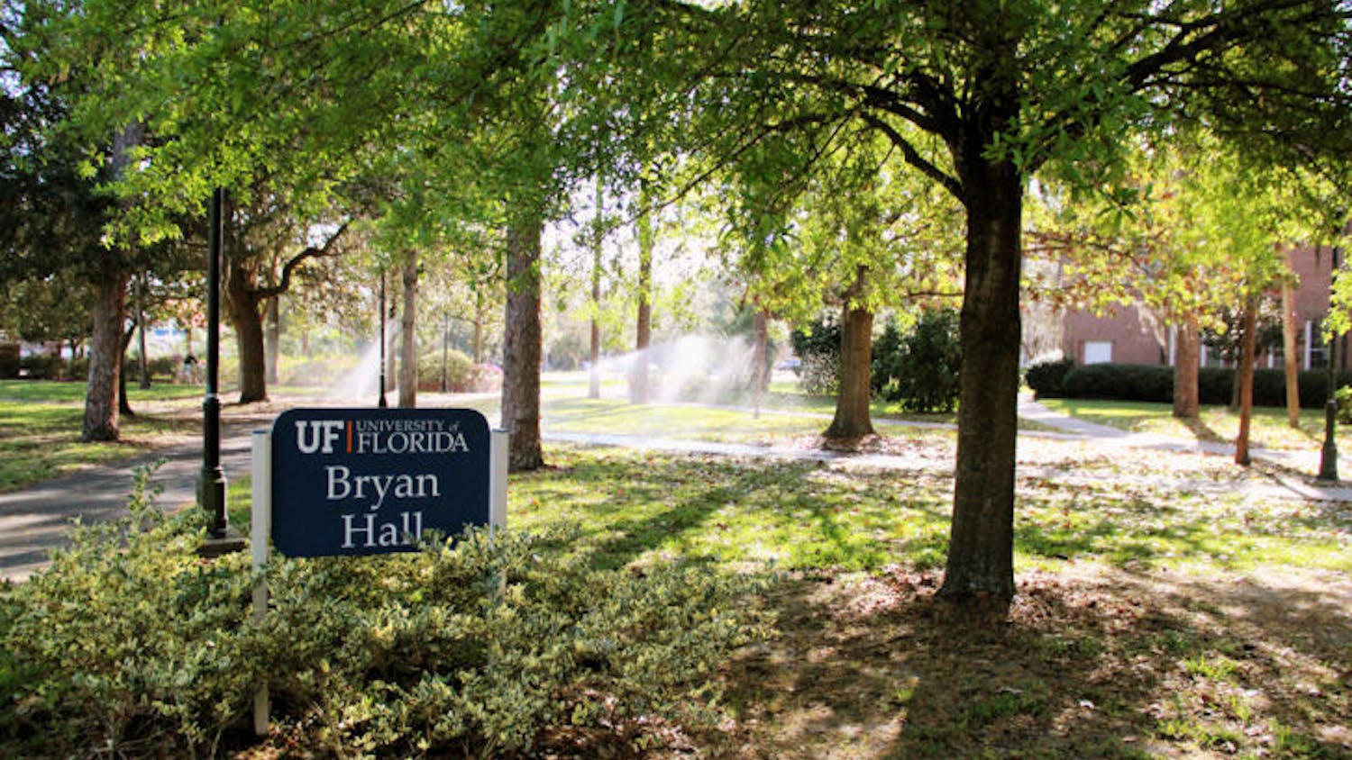 Trees north of Bryan Hall will be cut down to make room for Heavener Hall, a new building that will expand the Warrington College of Business Administration.