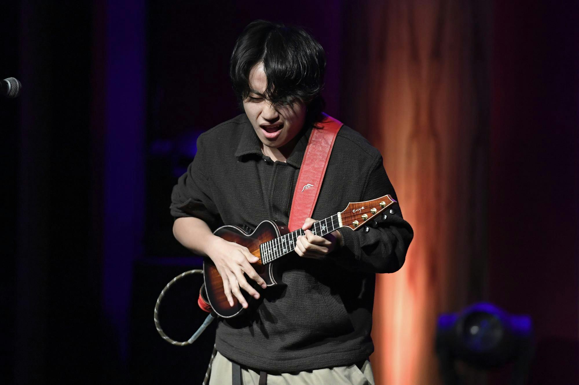 Feng E performs, Monday, Feb. 2, 2026, at Heartwood Soundstage in Gainesville, Fla. 