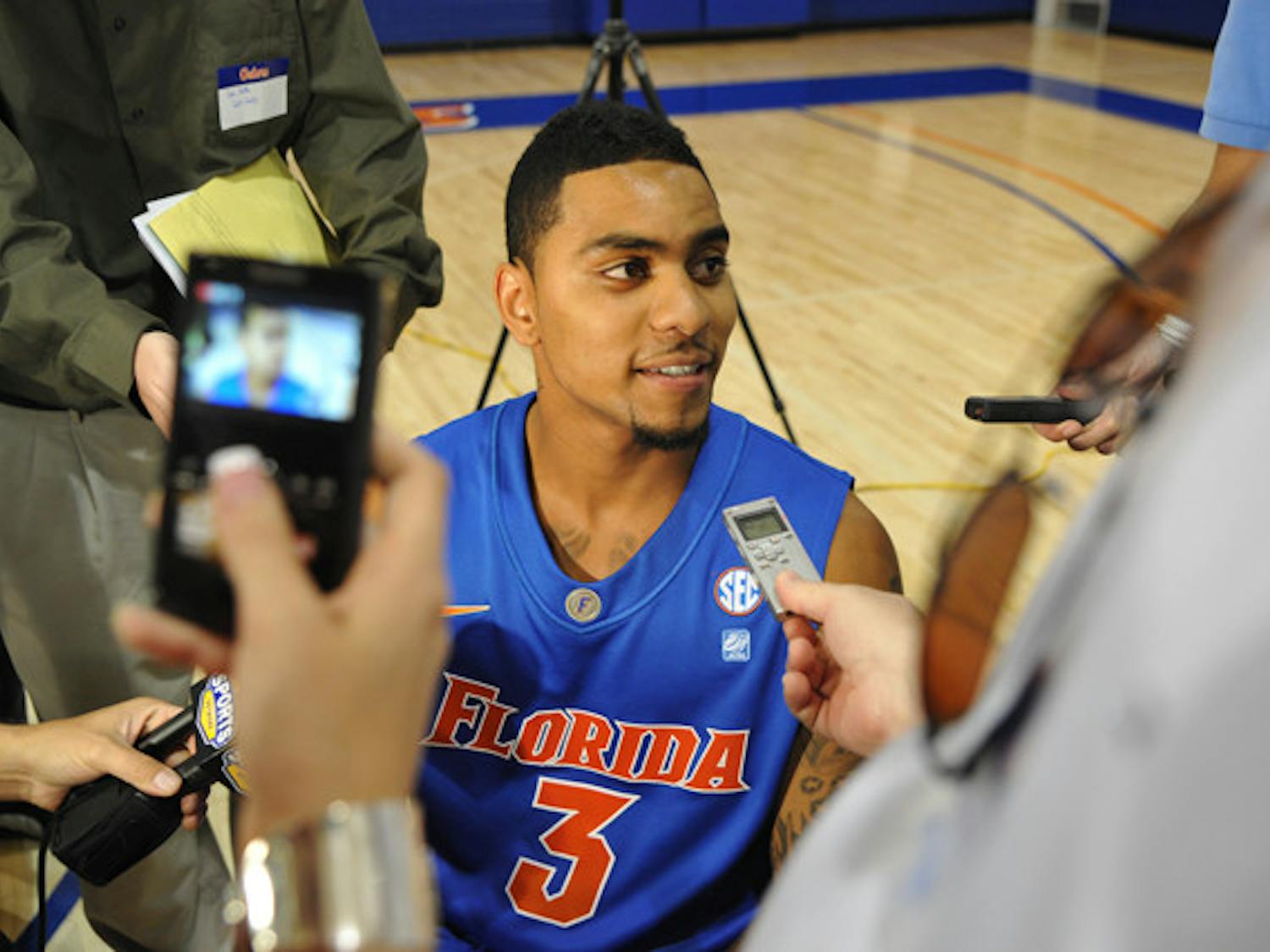 Guard Mike Rosario sat out last season after transferring from Rutgers, and he is fighting an injured back and a deep roster for playing time this year.