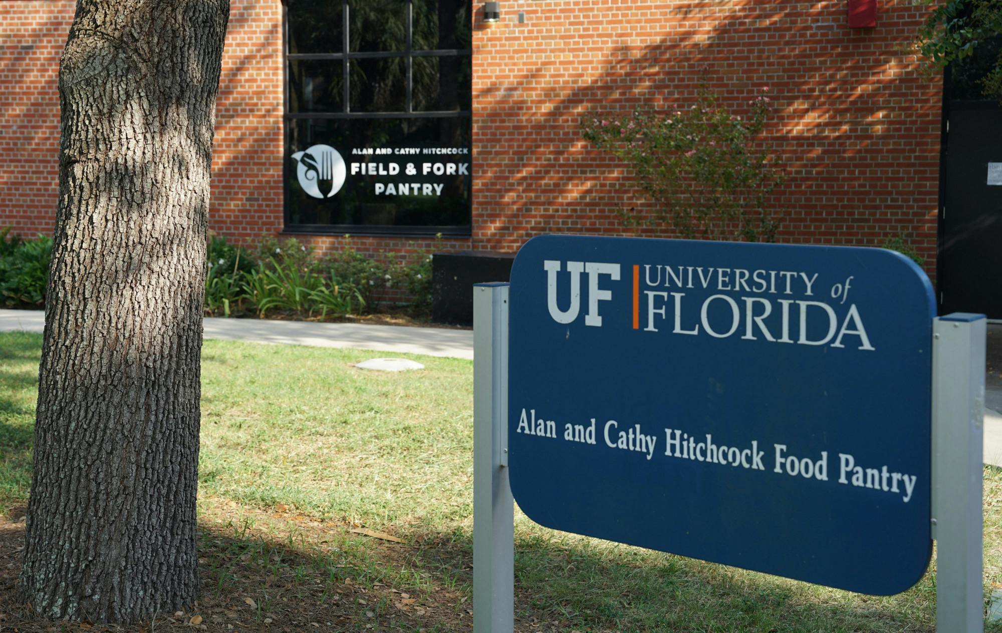 The Alan and Cathy Hitchcock Field & Fork Pantry is seen at the Reitz Union North Lawn on Saturday, Aug. 26, 2023.