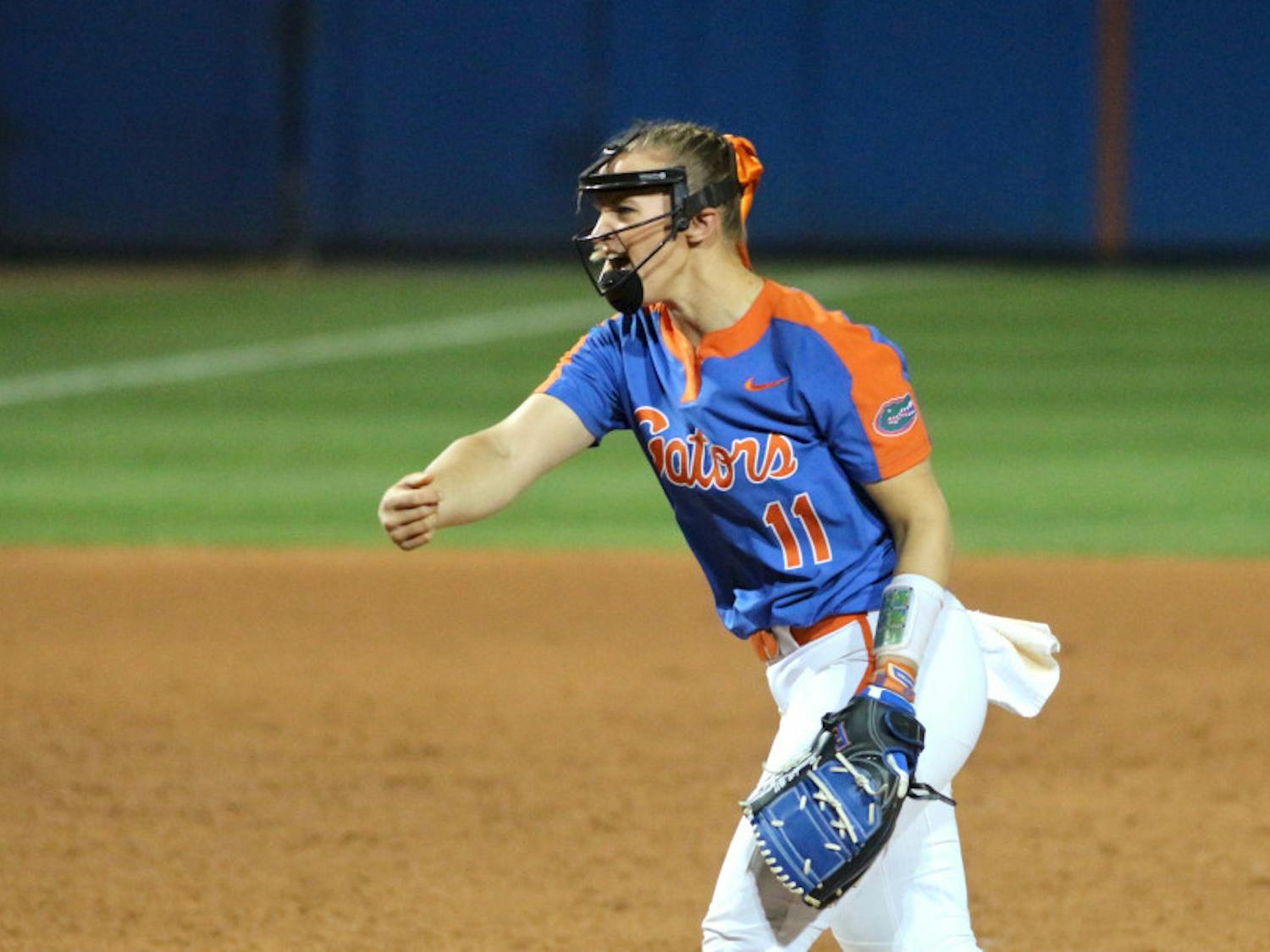 Junior Kelly Barnhill needed just 71 pitches to toss her fifth no-hitter this season. 