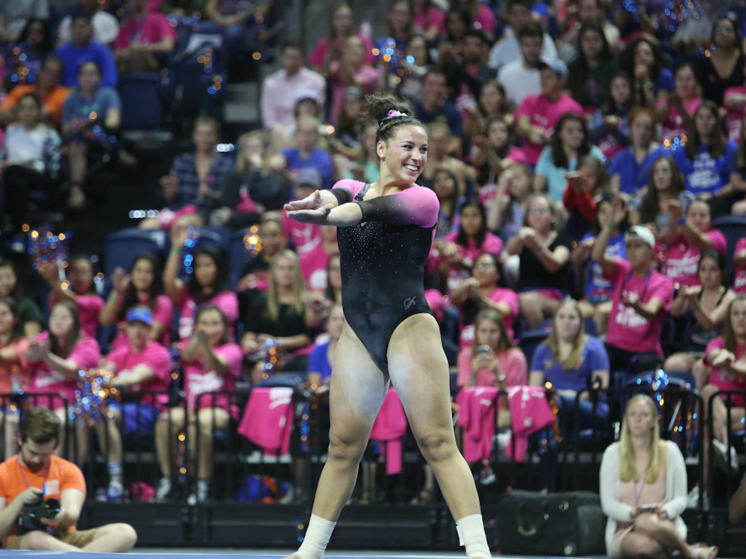 Florida performed in its annual Link to Pink meet on Friday. 