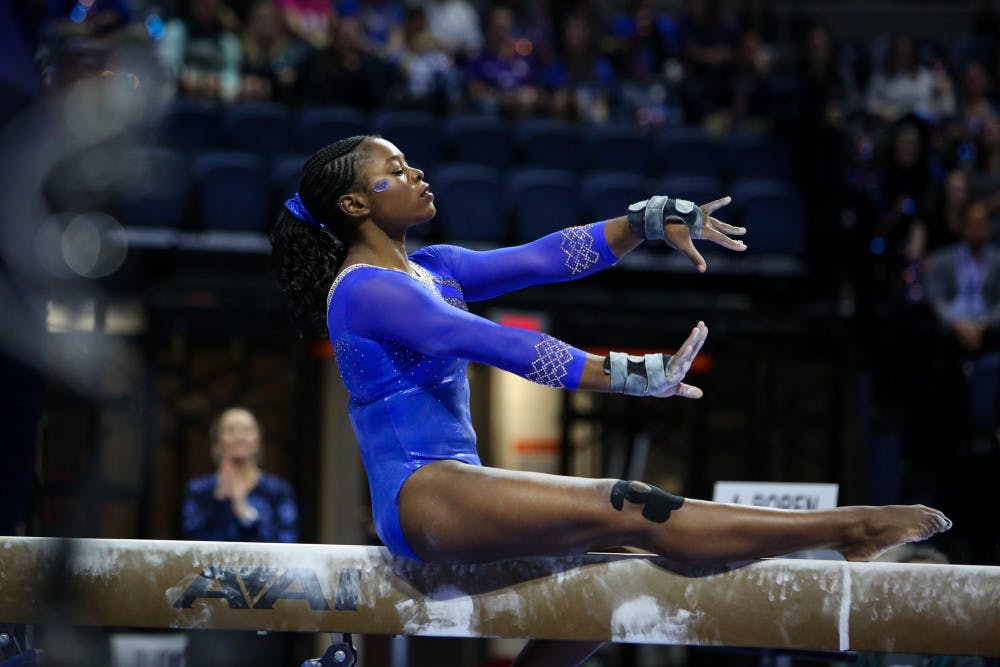 Junior Alicia Boren and the Florida gymnastics team are in St. Louis to compete in the NCAA Championships tonight at 7. Oklahoma, Utah, Washington, California and Kentucky are the other teams competing in UF's group.