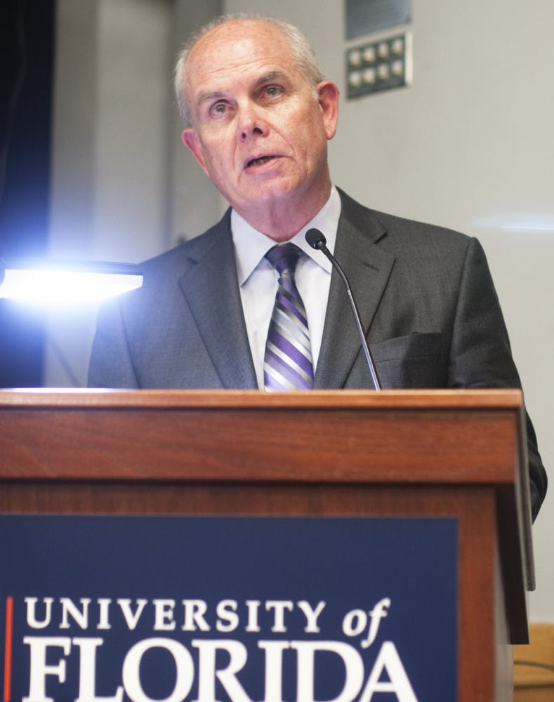 UF President Bernie Machen addressed faculty in his annual State of the University address Thursday. Machen commemorated the 150th anniversary of the Morrill Land Grant Act, which laid the foundation for UF’s creation.