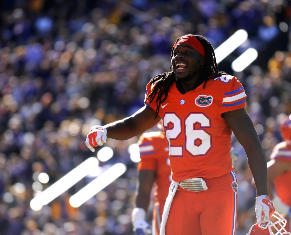<p>Marcell Harris looks on during Florida's 16-10 win against LSU on Nov. 19, 2016, at Tiger Stadium.</p>