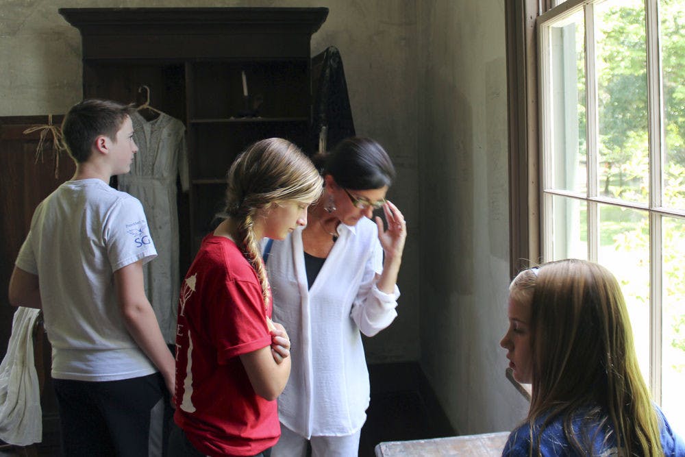 From left: River Saulsbury, Regan Saulsbury, Heather Saulsbury and Ruby Jane Saulsbury examine a room during a tour of the Historic Haile Homestead on June 7. Visitors on the tour learn about the history of the plantation, the Haile family, and more.